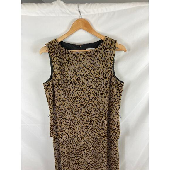 Scarlett Vintage Animal Print Pleated Maxi Dress size 11/12 - Picture 2 of 5